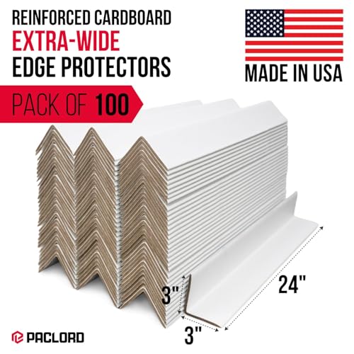 Extra-Wide 24" x 3" x 3" Reinforced Cardboard Edge Protectors - color: Thickness: 0.225", size: Pack of 100