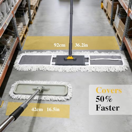 Masthome 36.2 in Large Dust Mop with Adjustable Long Handle 60 " - color: Grey Large