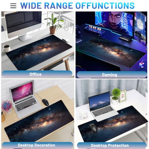 Large Mouse Pad for Desk Gaming Mouse Pad Desk Mat Pad for Keyboard Mouse - color: Cosmic Starry Sky