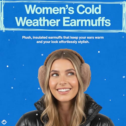 Funky Junque Women’s Winter Earmuffs - Cable Knit & Sequin - color: Cable Knit - Taupe