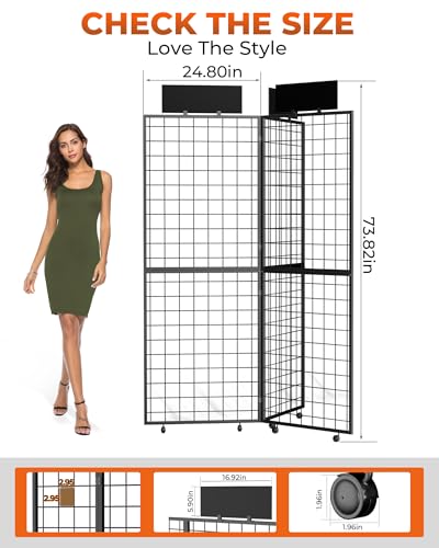 360° Foldable Grid Wall Panel, Three Gridwall Display Stand