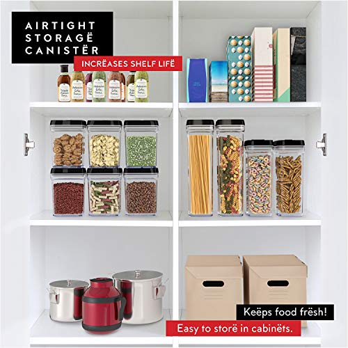DWËLLZA KITCHEN Pasta Storage Containers for Pantry Airtight - 2 Pc Spaghetti Container Storage - Ideal for Spaghetti & Noodles, Kitchen Pantry Organization and Storage - Keeps Food Fresh & Dry - color: 04 - 1.9 Liters (Set of 2)