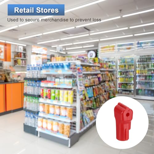uxcell 50pcs Peg Hook Locks Stop Locks, 4mm ABS Pegboard Display Hook Security Lock, Anti Sweep Theft Stop Locks for Retail Shop and Shopping Center Pegboard Display, Red - color: Red