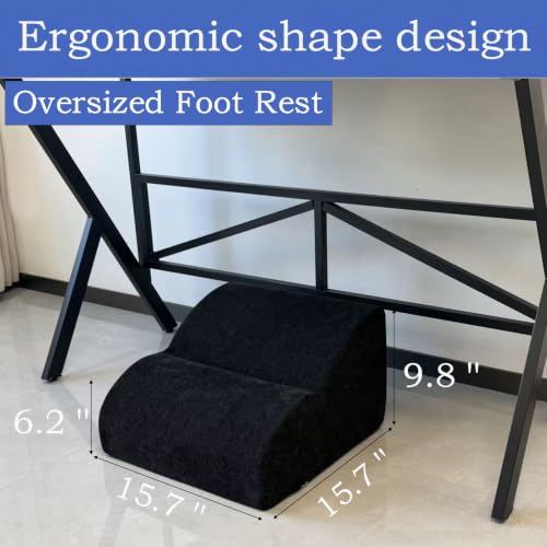 Foot Rest for Under Desk at Work.Multifunctional 3-Tier Foot Stool - color: Standard-a-black