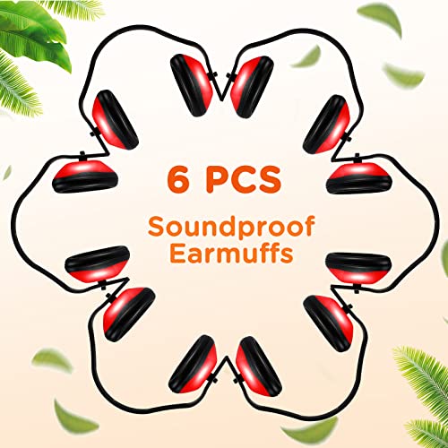 Maitys 6 Pcs Soundproof Earmuffs Hearing Protection - color: Red