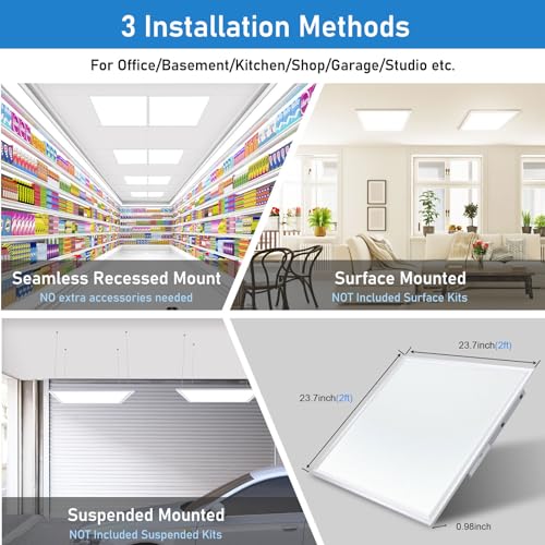 AIKVSXER 8 Pack 2x2 Led Flat Panel Light 40W 3000K/4000K/5000K Switchable - color: 2x2 8PACK