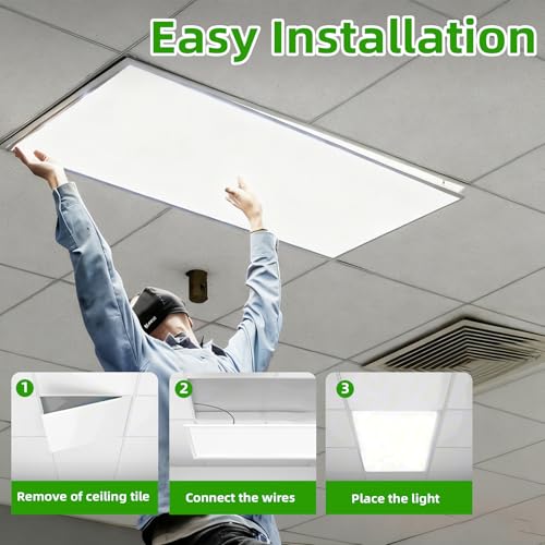 24 Pack 2x4 Drop Ceiling Light Office Fixture,7800LM 5000K Daylight White,