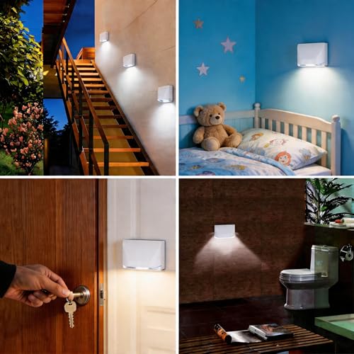Motion Sensor Key Light for Door,Small Night Lights Battery Powered White - color: White