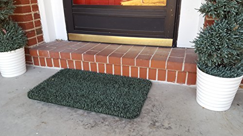 GrassWorx Clean Machine Flair Doormat, 18" x 30", Evergreen (10372030)