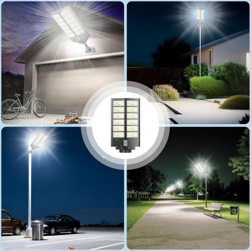 Solar Street Lights Outdoor Waterproof 9000W LED Solar Power Street Light Dusk to Dawn with Mention Sensor Flood Light Large Outdoor Solar Lights for Yard, Entryway Garage - size: L--1PC