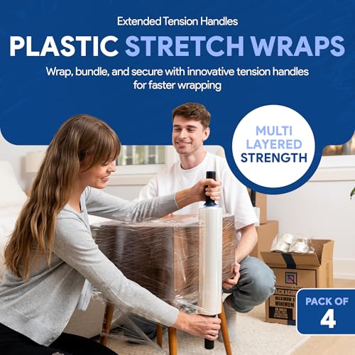 International Plastics Co. 15" Stretch Film Wrap with Extended Handles - size: 4 Pack, style: Extended Handles