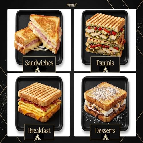 AnNafi® Sandwich Maker Stovetop, Sandwich Press Grill For Gas Stove, Non Stick Hand Bread Toaster Stove Top Pan For Hot & Crisp Grilled Cheese Sandwiches & Cubano, Easy to Use Cast Iron Flying Saucer For Outside Campfire .