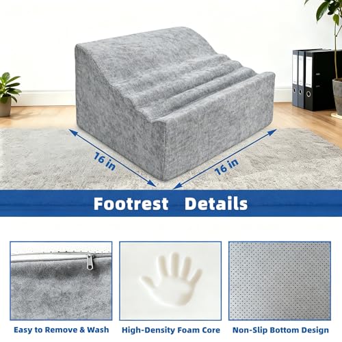 Under Desk Foot Rest, Foot Stool Under Desk - color: Light Gray