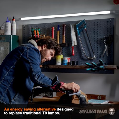 Sylvania 25 Pack 4 Foot T8 LED Tube Lights, 12W, Dimmable, Bi-Pin Base, 2000 LMS, 5000K, Daylight, Plug and Play, Type A, Fluorescent Light Bulbs Replacement, Frosted Finish - (41277) - color: Daylight