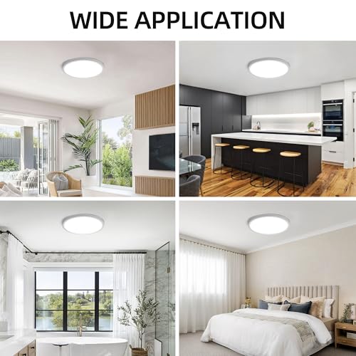 hykolity 12 Inch Selectable CCT LED Round Flat Panel Light,3CCT - color: White, size: 12 inch