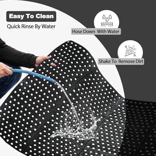 uyoyous Rubber Flooring Mat with Drainage Holes 82.67"x35.43" Resistant Anti-Fatigue Commercial Kitchen Mats with Non-Slip Backing Heavy Duty Rubber Drainage Mat for Industrial Kitchen