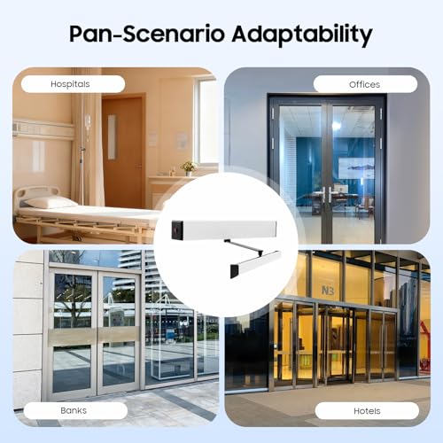 Handicap Door Opener for Disabled People, Automatic Swing Door Opener Kit, 100-240V Door Opener and Closer, 65W Low Energy Swing Gate Operator with Remote Control and Push Buttons
