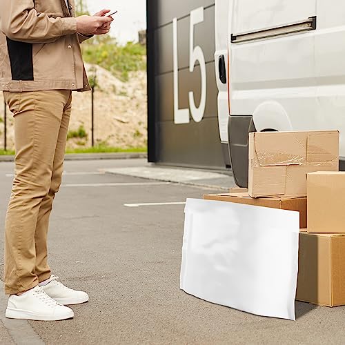 ABC PACK & SUPPLY Gusseted Poly Mailers, 26 x 28 x 5 Inch, 2.5 Mil White Shipping Bags for Clothing, Self Seal Plastic Mailing Envelopes, Pack of 100 - size: 26" x 28" x 5" / 100 Pack