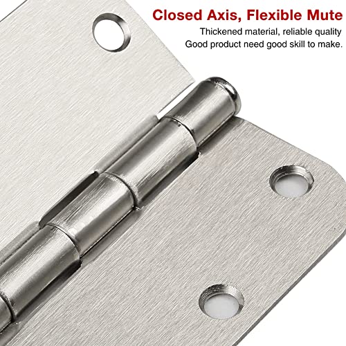 TDCHINGES Rounded Door Hinges Brushed Nickel 3.5"x3 1/2"5/8" Radius 42 Pack - color: Satin Nickel-Rounded, size: 42 Pack