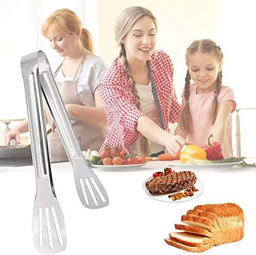 Serving Tong Kitchen Tongs,Buffet Tongs, Stainless Steel Food Tong Serving Tong,small tongs 6 Pack (7 Inch) - size: 7 Inch