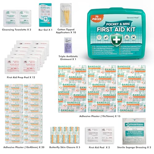 General Medi Small First Aid Kit - Compact Hard Shell Emergency Medical Kit - size: 420 Pieces