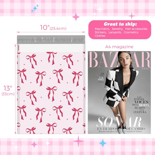 Fuxury Poly Mailers 10x13" 1200pcs,Cute Shipping Bag for Clothes,Pink Bows - color: Pink Bows, size: 10x13" 1200pcs