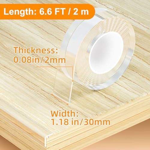 CHENYA Clear Edge Protector Strip,6.6 FT Corner Protector for Baby Proofing - size: 1.18in x 6.6FT, 1 Roll, 0 Corners
