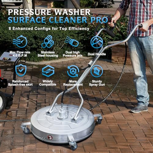 RAYNEL 24" Pressure Washer Surface Cleaner, Power Washer Accessory - size: 24 Inch