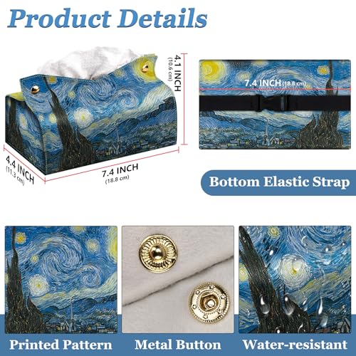 Rectangular Tissue Box Cover, Leather Tissue Box Holder, Facial Paper Organizer Dispenser, Modern Home Decoration for Bathroom, Home, Car, Nightstand, Office Desk - color: N, size: Medium