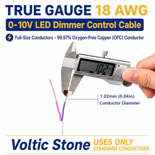 18/2 0-10V Dimming Dimmer LED Control Wire, True 18 AWG, ETL Listed CL3P - size: 1000 FT