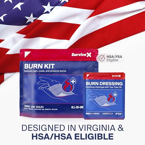 SurviveX Burn Care Kit - Cooling Hydrogel Dressings with Tea Tree Oil - style: Kit