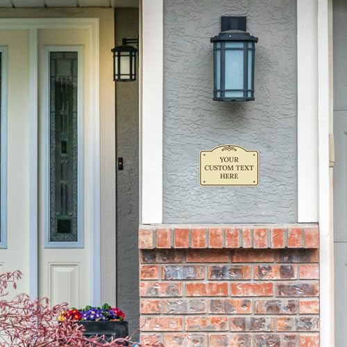 Custom Decorative Sign, Personalized Metal Sign for Business, Driveway, Home, Office Door Plaque, Brown Border Sign, 7x10 Inches, ACM, Made in USA by Sigo Signs - color: Brown Border, size: 10x7