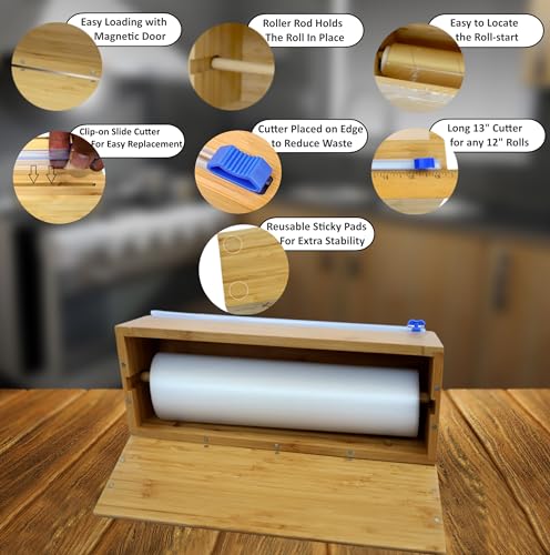Large Vacuum Sealer Bag Roll, Food Wrap Dispenser with Slide Cutter - size: LDispenserOnly