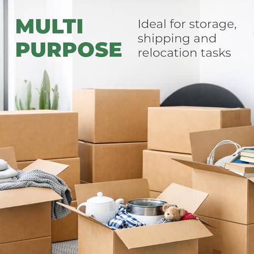 EconoHome 100-Pack Bundle of 18x14x12" & 15x10x6" Corrugated Shipping Boxes - Medium & Small Moving Boxes - Durable Cardboard for Packing, Storage & Small Business Packaging - Secure Stackable Cartons - size: Combo SM/M