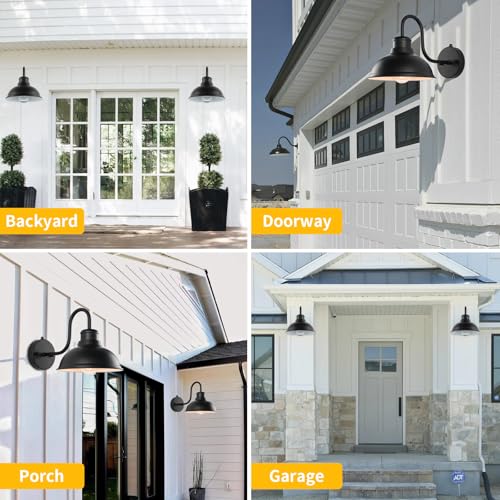 Dusk to Dawn Barn Lights Outdoor Wall Light 8" Exterior Lighting Fixtures - size: 8*7.76*12.75 inches