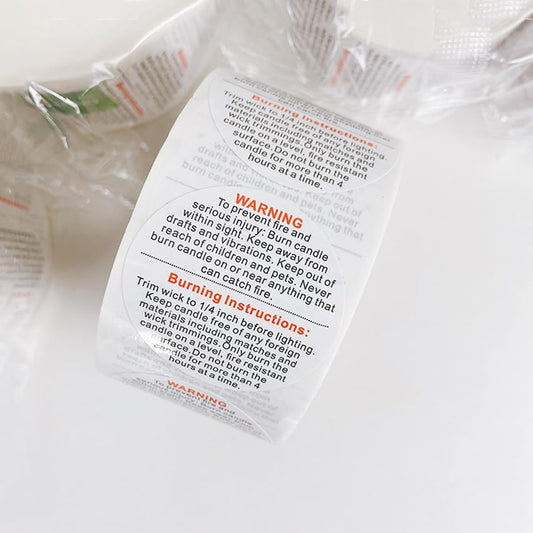 UPSTORE 500Pcs 1.5Inch Candle Warning Labels for DIY Candle Making Craft - color: White