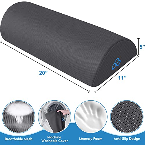 Foot Rest Ergonomic Pillow for Under Desk at Work, Grey/X-Large - color: Gray, size: Long-20 Inch