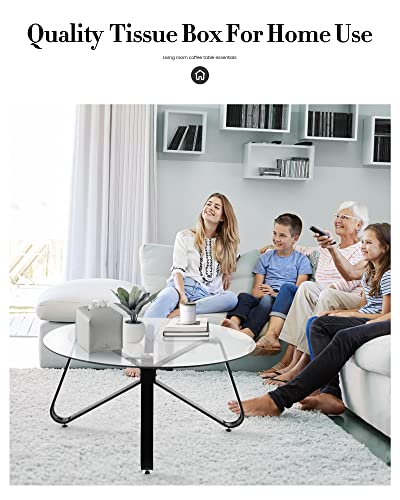Tissue Box Cover, Jeethemy Square PU Leather Tissue Box Holder, Modern Tissue Case Facial Paper Organizer Dispenser,5X5X5'',Single Light Grey - color: Single Light Grey