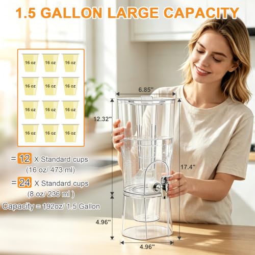 Homecor 1.5 Gallon Drink Dispensers for Parties with Fruit Infuser 2 Pcs