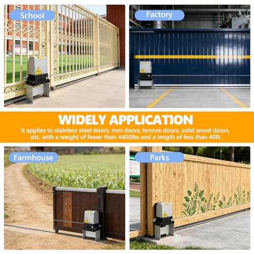 3300lb Automatic Sliding Gate Opener APP Control with 4 Remotes,550W Electric Sliding Gate Opener Automatic Motor Remote Kit with Wireless Keyboard for Sliding Gate Opener Up to40ft