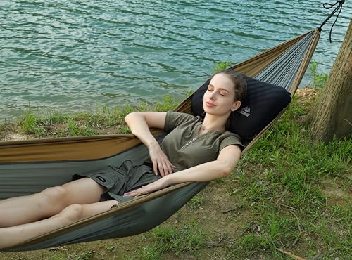 MARCHWAY Lightweight Compact Inflatable Camping Pillow with Soft Foam Top - color: Black