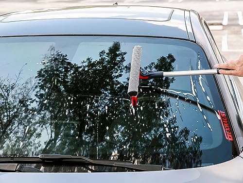 DSV Standard Professional Window Squeegee | 2-in-1 Window Cleaner Sponge and 10" Soft Rubber Strip with Extension Pole 50 Inch & 127 cm | Adjustable to Clean from Multiple Angles (Pack of 2) - size: Window Squeegee (Pack of 2)