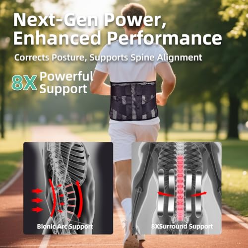 Ultra-Thin Breathable Back Support Belt – Adjustable Waist Belt for Lower Back Pain Relief, Sciatica & Posture Support for Men & Women – Lightweight, Flexible, Comfortable for All-Day Wear (Medium)