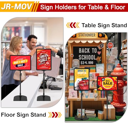 Table Top Sign Holder 8.5 x 11, Adjustable Floor Sign Holder Stand - size: 8.5"x11" 6 Pack