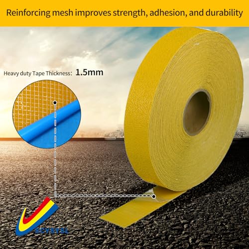 Reflective Pavement Marking Tape Slip-Resistant and Durable, Heavy-Duty Rubber Base for Outdoor Applications, Perfect for Driveways, Walkways, and Parking Areas (Yellow, 2 Inch X 108 Feet) - size: 2 Inch X 108 Feet