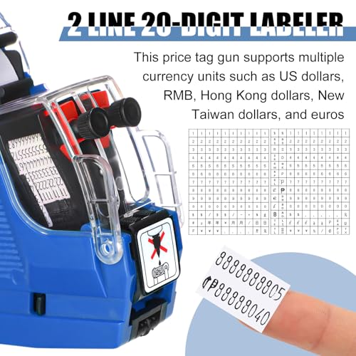 Fullhawl 3 Set Price Gun 2 Line Labeler with 15000 Blank White Labels 3 Ink Rolls Kit, Date Gun Pricing Tagging Stickers Maker Machine for Office Retail Shop Grocery Store Yard Sale - color: Multicolor