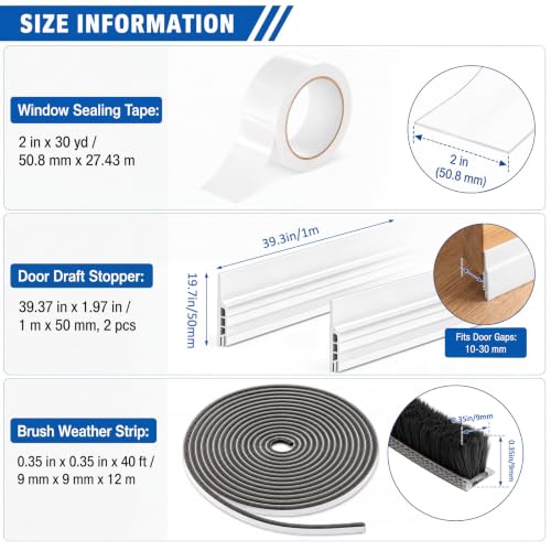 Window and Door Weather Stripping Kit, 4 Piece Seal Set