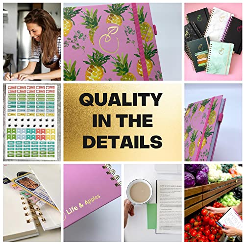 Life & Apples Weekly Meal Planner Notebook with Grocery List, Pineapples - color: Pineapples