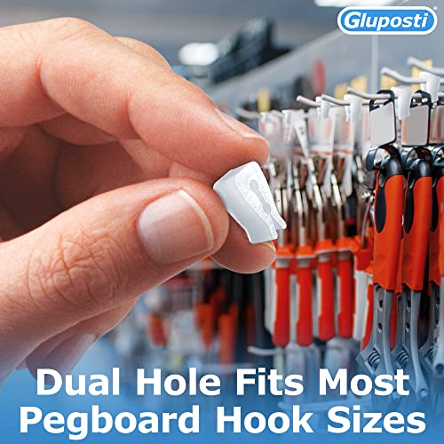 Gluposti 2-Hole Peg Hook Stopper Inventory Control Clips, 500 Peg Stoppers - size: 500 Pack