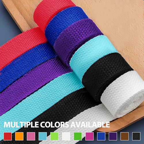 Cotton Webbing 1 inch 1.5 inch 2 inch Webbing Tote Strap Canvas Straps for Bags, 10 25 50 3.3 Yards Cotton Polyester Webbing - color: Blue, size: 1.5 Inches x 10 Yards